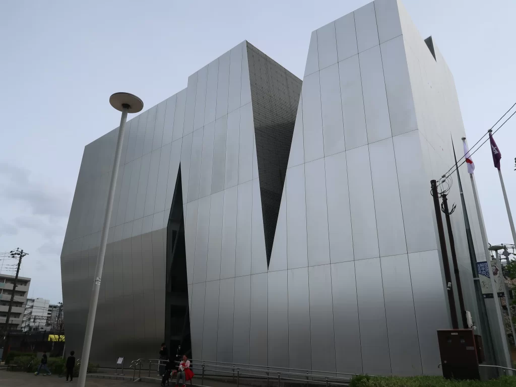 Sumida Hokusai Museum exterior modern building in Tokyo with unique angular design