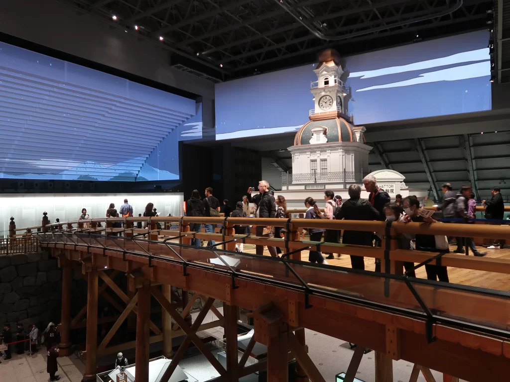life size Nihonbashi bridge replica inside Edo Tokyo Museum