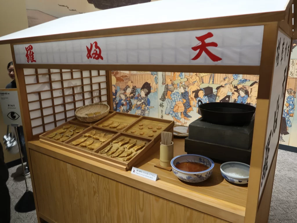 An Edo-period tempura food stall
