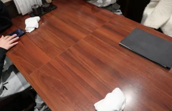 empty table before ordering food in japanese restaurant